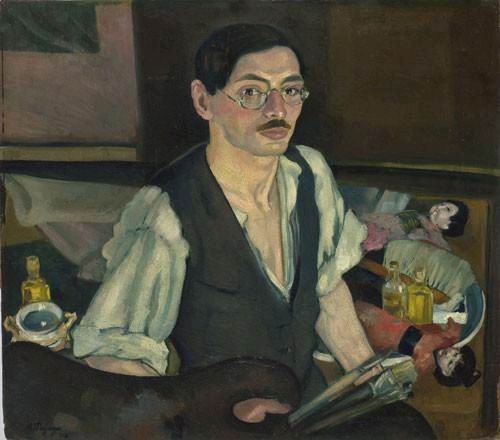 Moša Pijade, Autoportret sa japanskim lutkama, 1916