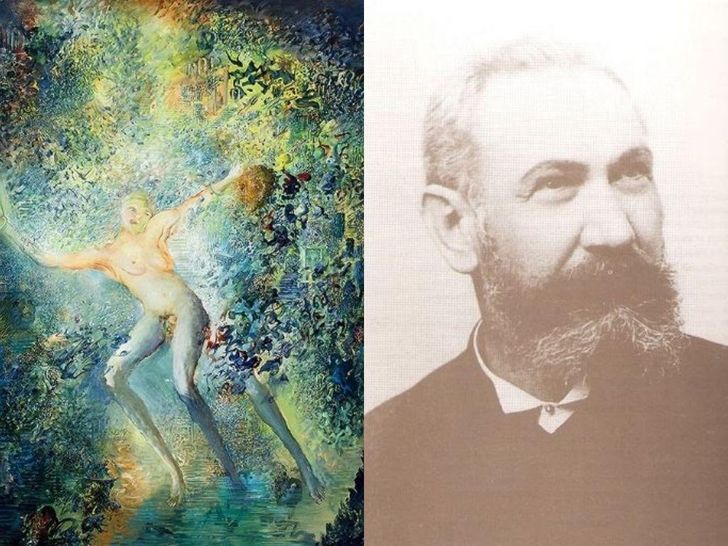 Levo Slika Ljube Popovića Tajna na punoj svetlosti, Levo Jozef Ajhinger